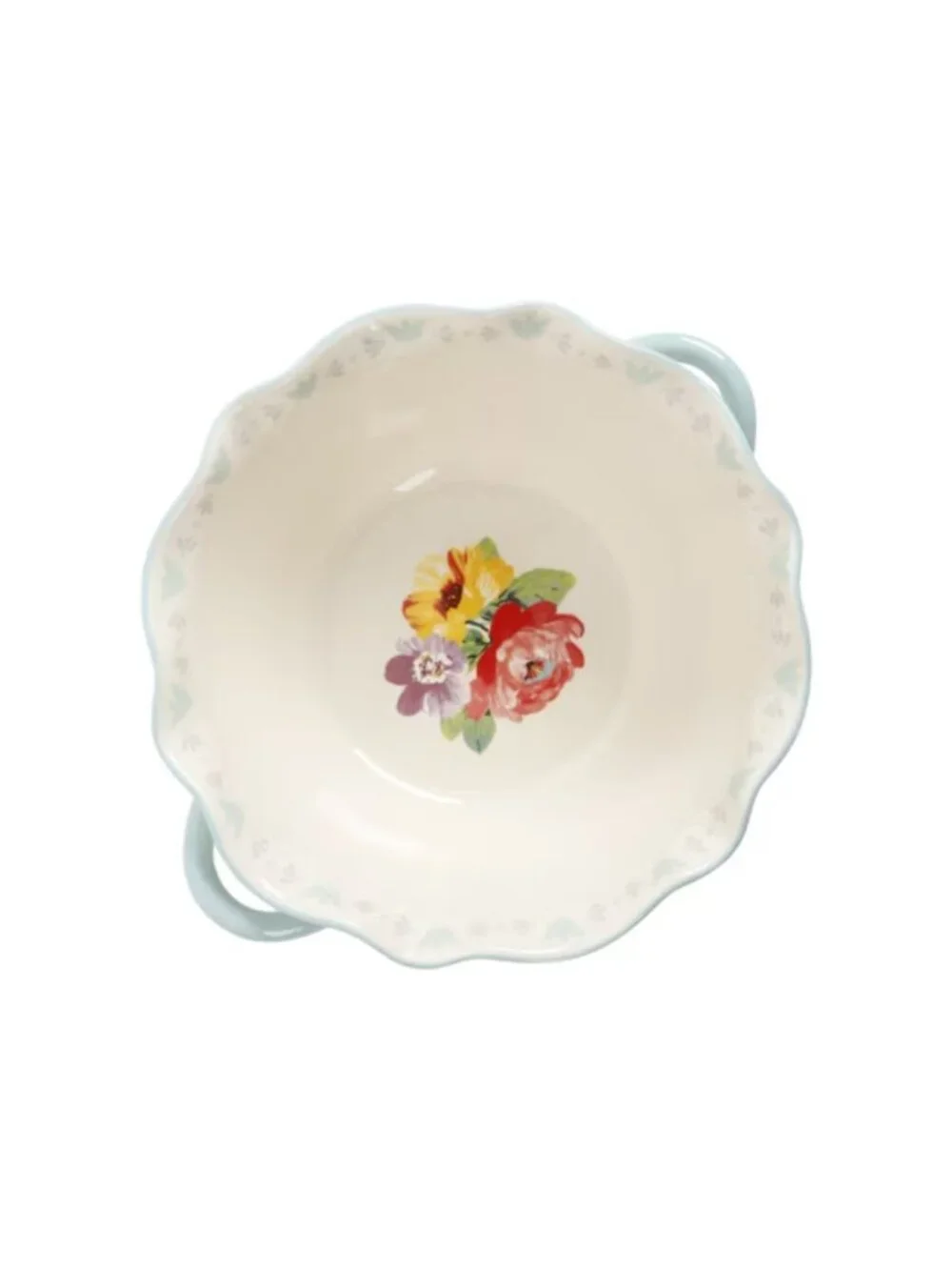 The Pioneer Woman Multicolor Romance Blossom Ceramic Serving Bowl with Handles